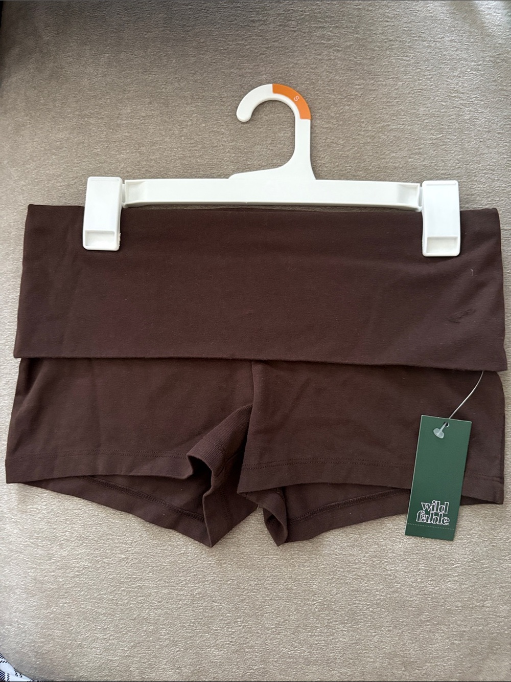 wild fable Fold-Over Waist Brown Bike Shorts
